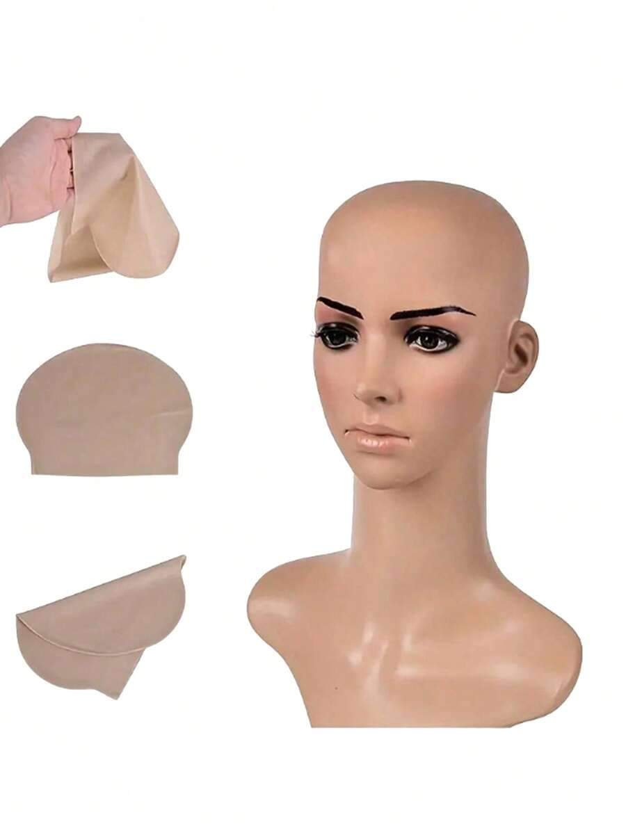 1pc Bald Cap, Cosplay Fake Monk Wig, Latex Bald Cap, Masquerade Makeup Prop
