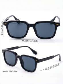 New Vintage Classic Square Small Frame Fashion Glasses, Unisex Simple Versatile High-End Casual, Daily, Party, Street Style Fashion Glasses, Suitable For Everyday Wear - Multicolor - View 4