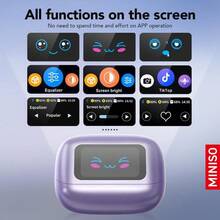 Miniso MS199 Al Translation Clip OnEar Headphones Full Colo Touchscreen Audio Wireless Headset With 135 Languages Real-Time Translation Support, Built-In Microphone For Music And Phone Calls - Black MS199 AI - View 2