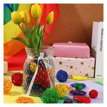 48Pcs Colorful Wicker Rattan Round Heart Shaped Rattan Rainbow Vase Bowl Fillers Aromatherapy Decorative For Table CenterpiecesParty Decoration Home Wedding Decor - Multicolor - View 4