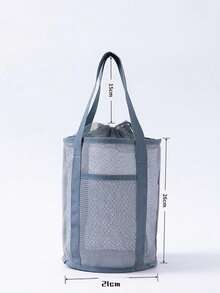 网状抽绳手提袋，休闲旅行收纳袋，透气游泳/化妆/洗漱用品/健身包，多用途户外旅行收纳袋