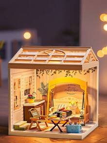 طقم منزل دمية مصغرة لل-DIY، مجموعة إنشاء مايكروسكوبي لمنزل الميك آب وتفاصيل الغرفة الداخلية بإضاءة LED، هواية وحرفة للبالغين هدايا فريدة للمراهقين