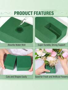 1/2//6/8/10/20pcs, Size: 5.51" X 3.14" X 1.77" - Dry & Wet Floral Foam Bricks, Green Polystyrene Foam Blocks, Suitable For Flower Arranging, Plant Decor And Craft Making, Spring Flower Arranging And Crafting. Applicable For Flower Shop Flower Arranging, DIY Bouquets, Wedding Decorations, Garden Decor, Living Room Decor, Room Decor And Party Decorations. For Wedding Decorations, Wedding Accessories, Valentine's Day. - Upgrade to Large Size - View 4