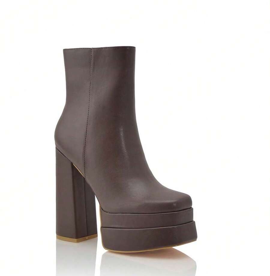 DOOK      Elegant  Side Zipper      Holiday  Vacation  Party - Brown - View 1