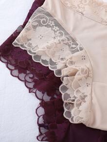 5pcs Mature & Charming Lace Patchwork Underwear, All Season - Multicolor - View 4