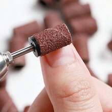 50pcs 80#, 120#, 180# Brown Sandpaper Bands + Electric Nail Drill Bits, Nail Clipper - Multicolor - View 3