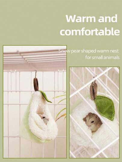 1pc Polyester Fabric Warm & Cute Pear-Shaped Pet Bed Suitable For Small Pets