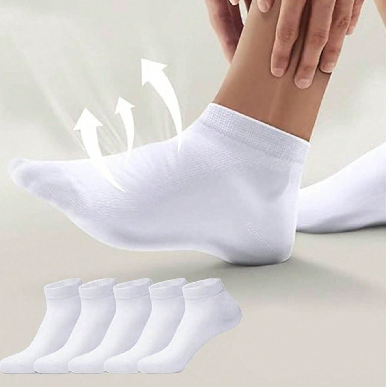 Pares de calcetines tobilleros blancos de corte bajo para mujer, calcetines de algodón delgados casuales para viajes, escuela, negocios, unisex