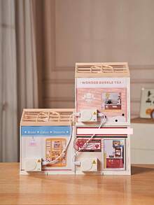 طقم منزل دمية مصغرة لل-DIY، مجموعة إنشاء مايكروسكوبي لمنزل الميك آب وتفاصيل الغرفة الداخلية بإضاءة LED، هواية وحرفة للبالغين هدايا فريدة للمراهقين