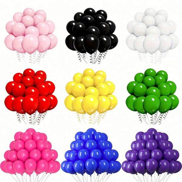 20/50/100 piezas Surtido de globos de látex de colores del arcoíris, globos redondos de 10 pulgadas de helio de colores brillantes, adecuados para fiesta de cumpleaños, boda, aniversario, Año Nuevo, Día de San Valentín, fiesta festiva, decoración del hogar