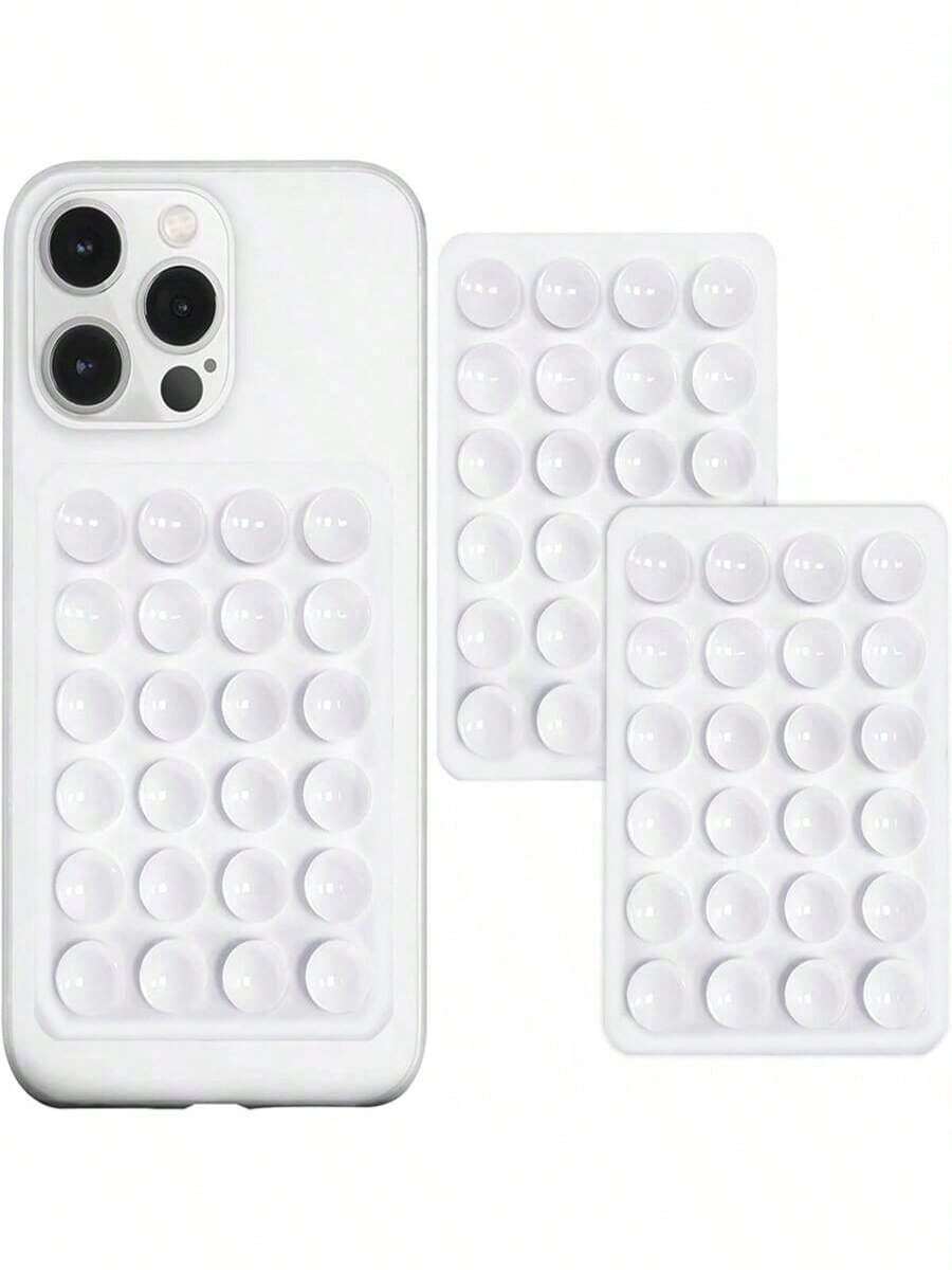 2 件装硅胶吸盘手机壳支架，硅胶粘性吸盘手机支架，防滑粘性手机握把，强力自拍和视频支架（白色）适用于 、Android 手机，生日、家庭、朋友手机支架、手机配件礼物 - 白色 - 查看 1