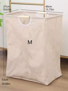1pc Multi-Size Portable Laundry Hamper With Wooden Handle, Multipurpose Clothes, Toys, T-Shirts, Shirts Storage Basket For Living Room, Bathroom, Trunk