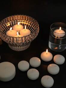 10pcs/Pack Floating Candle Centerpieces, Unscented Floating Candle Decorations, Floating Candle Vase Suitable For Valentine's Day, Thanksgiving, Wedding, Holiday, Party And Home Decor - White 20 - View 4