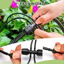 Tubo di irrigazione morbido da 4/7, diametro interno 4 mm, diametro esterno 7 mm, kit di irrigazione a goccia, tubatura di distribuzione, tubo da giardino, adatto per sistema di irrigazione a goccia da giardino, connettori a 6 vie e 4 vie, tubo da giardino per irrigazione automatica, accessori per irrigazione da giardino, applicabile per prato, giardino, ortaggi, agricoltura, irrigazione di aiuole di fiori - Multicolore - Visualizzare 3