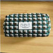 Japanese-Style Woven Pencil Case Bag Makeup Bag Storage Bag-Minimalist Large Capacity Stationery Organizer, Back To School