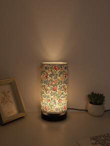 1pc Straight Tube Fabric Bedroom Small Bedside Table Lamp, Simple Bedside Table Lamp With Circular Fabric Linen Lampshade For Learning And Reading. The Lampshade Is Made Of Linen, Sturdy And Reliable, Not Easily Damaged Or Torn; The Color And Pattern Are Clear, Not Easy To Fade, And Easy To Serve For A Long Time. The Simple Design Is Suitable For Children's Rooms, Living Rooms, University Dormitories, Homes, And Offices. - Multicolor - View 9