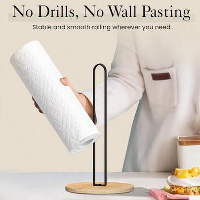 Household Kitchen Table Vertical Tissue Holder Without Punching Storage Rack Light Luxury Nordic Creative Tissue Holder Vertical Roll Paper Storage Kitchen Cling Film Oil Absorption Paper Lazy Cloth Storage Rack
