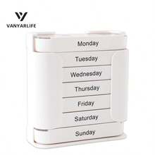 1pc, 7-Day Large Capacity Portable Pill Case With Morning/Noon/Night Compartments, Weekly Pill Organizer Box For Travel