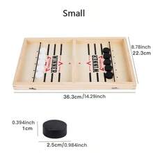 1PC Wooden Table Top Quick Hockey Battle Game Paced Slingshot Puck Board Game Sling Puck Winner Party Game Adult Family Game Desktop - Multicolor - View 7