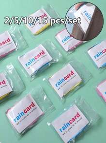 2/5/10/15pcs Disposable Raincoat Portable Compression Card Packaging Outdoor Drift Travel Thickened One Size Plastic Waterproof Poncho,Raincoat For Adult Women And Man, Thickened, Long, Disposable Poncho, Suitable For Daily Outdoor Activities, Camping, Hiking, Fishing, Mountaineering, Travel, Cycling, Individually Wrapped Package (Randomly Send Packaging Styles And Colors )