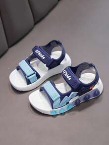 1 Pair Summer New Korean Style Casual Comfortable Soft Bottom Wear-Resistant Boys/Girls Children Beach Sandals - Blue - View 5