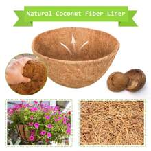 1 pièce de remplacement de doublure ronde en coco, doublures rondes pour paniers suspendus, doublures en fibre de noix de coco, pour paniers suspendus, pots de fleurs et de légumes de jardin, boîtes de fenêtre, clôtures, terrasses