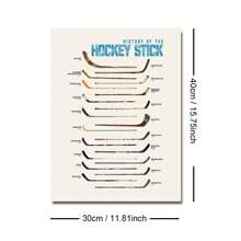 1/2 pièces Affiche murale de sport baseball et bâton de hockey sans cadre, impression sur canevas, décoration minimaliste pour chambre de garçon, salle de jeux, appartement, salon, chambre à coucher, décoration moderne pour la maison