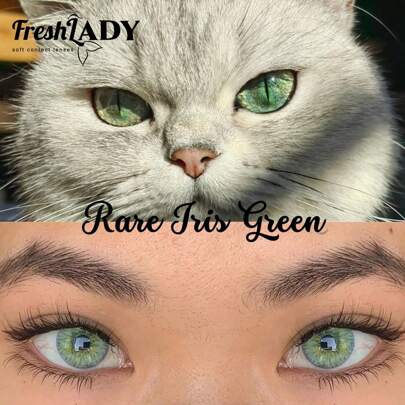 FRESH LADY Freshlady Subtle Color Lenses For School Pupilentes Rare Iris Green Colored Contact Lenses 1 Year Disposable Halloween Costume Cosplay