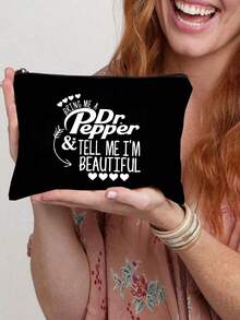 趣味帆布化妆包 - 轻便可折叠拉链化妆包 | 易于清洁，多功能化妆箱，适合旅行和节日礼物，化妆品收纳包，迷你化妆包，旅行化妆包，化妆刷包，化妆容器，化妆袋，旅行必备，女士配饰，旅行用品，化妆包，化妆袋，化妆品收纳包，化妆品整理包，返校用品 - 米色 - 查看 9