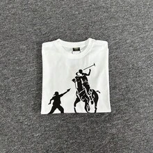 Corteiz New American Street Hip-Hop Drill Style Printed Jack Boys Fashion Loose Casual Short Sleeve - 白色 - 查看 4