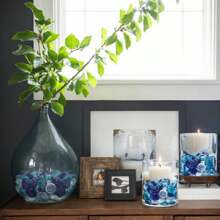 Glass Gemstone Beads Vase Fillers (100g200g/400g )Flat Marble Beads Multiple Color Choices Aquarium Decor Rocks Floral Stones Decorative Mosaic Gem Pebbles Home Decor Room Decor Flower Vase Glass Vase