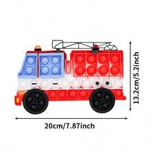 Roter Feuerwehrauto Luftpolsterfolien Stressabbau Fidget Spielzeug, Finger Luftpolster Spielzeug, Schnell Knisternde Luftpolsterfolie Spielzeug für Erwachsene & Kinder, Partyspiel Dekoration Geschenk für Weihnachten, Halloween, Entspannungsspielzeug für Jungs & Mädchen