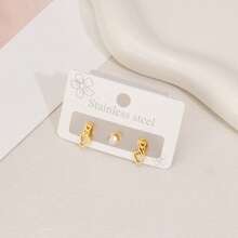3 piezas Pendientes de mujer, de acero inoxidable, con diseño de murciélago, aptos para uso diario, pendientes de moda simple con diseño animal, regalo para festivales de mujer