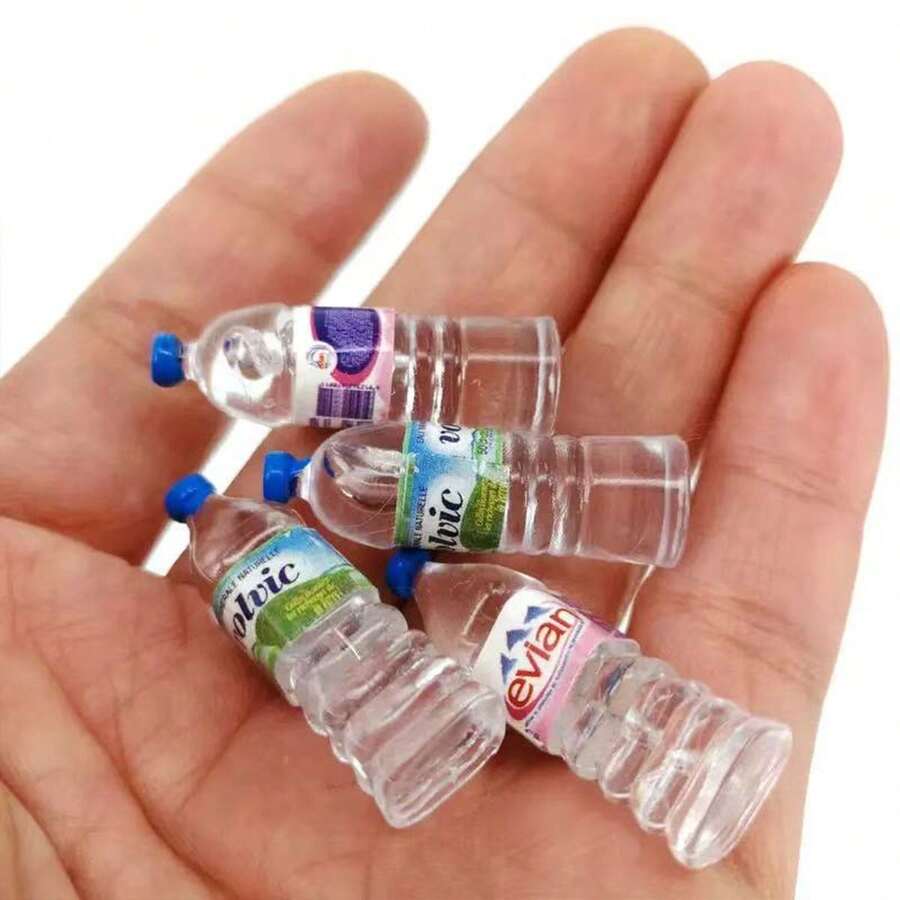 5/10pcs 1:12 Mini Simulation Mineral Water Bottle Resin Miniature Model Dollhouse Decoration, Mini Gift Toys Home Decoration Accessories (Random Style) - Multicolor - View 1