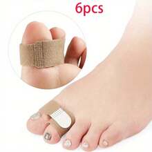 6pcs Adjustable Toe Separator & Straightener - Finger Fixation Straps, Reusable Polyester Fracture Splints For Hammer, Crooked And Overlapping Toes, Lace Closure, Hand Wash Only, Comfortable Polyester Toe Protectors Gym Accessories