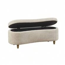 Bailey Storage Bench For Living Room, Flip Top Entryway Accent Bench, Cozy Plush Upholstery, All Season Modern Furniture Fits Stylish Bedroom Decor, Indoor Seating, Mother Day Thanks Giving Gifts - 灰褐色 - 查看 4