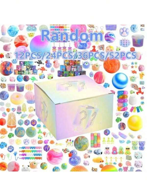 12 قطعة / صندوق - صندوق أعمى - هدية إصبع عشوائية - مجموعة كم إصبع مفاجأة هدية غامضة - صندوق جوائز تخفيف الإجهاد - هدية - صندوق جوائز هدية - هدية - هدية حفل التخرج / عيد الفصح - صندوق مجوهرات غامض - هدية