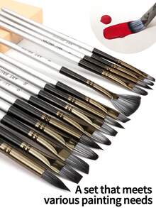 opeth 24pcs Professional Painting Brush Set, Including Canvas Brush Holder, Suitable For Oil Painting, Acrylic Painting And Watercolor Painting, Professional Art Brush Kit