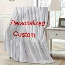 Customized Photo Blanket, Modern Style, Machine Washable Flannel, Hypoallergenic, Four-Season Quilted Knitted Craftsmanship, Digital Printing, Versatile Personalized Pet/Friend Memory Gift, 100% Polyester, 200-250g - Ideal For Home, Travel, Office Napping, Sofa And Bedding Use - Multicolor - View 14