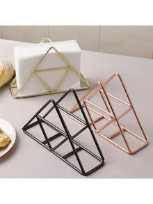 1pc Stylish Modern Metal Napkin Holder For Bathroom And Kitchen - Table Accessory For Tissue Organization - Multicolor - View 2
