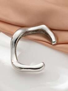 1 Brazalete asimétrico con forma de ola de lava, brazalete dorado, brazalete plateado, brazalete abierto de diseño exclusivo y creativo