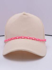 New Arrival Spring/Summer Fashion Multi-Dopamine Chain Decor Snapback Hat Accessory, Versatile Hat Chain