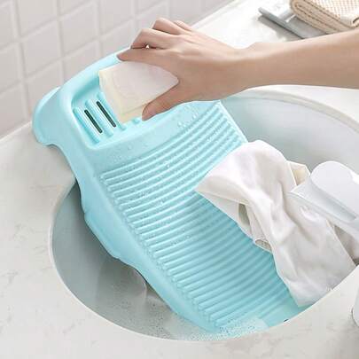 1件PP加厚搓衣板防滑洗衣板家用洗衣盆塑料搓衣板方便收纳