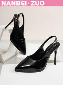 NANBEI ZUO NANBEI ZUO Women's Plus Size Spring/Summer Glossy Pointed Toe Ankle Strap Stilettos, Fashion Minimalist Elegant High Heels For Commute, Interview, Office, Party, Wedding, Birthday Gift, Date, Vacation, Lightweight & Breathable