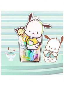 Sanrio 1 szt. Uroczy piesek Pacha, okrągłe, Hello Kitty, świąteczne dekoracje powietrzne, 20 sztuk, w tym stanowisko do pompowania, dekoracja urodzinowa, artykuły na imprezy tematyczne, świąteczne wypełniacze skarpet, upominki na imprezę halloweenową, torby na prezenty urodzinowe, walentynkowe niespodzianki, torby na psikusy lub smakołyki, prezenty dla tajnego Mikołaja, upominki na prysznic, zestawy powitalne na wesele