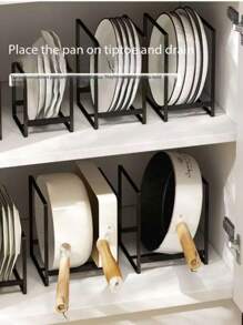 A Black And White Simple And Fresh Kitchen Plate, Dining Plate, Tableware, Dish, Dish Drain Storage Rack, Household Sorting Plate, Dish Tableware, Bowl, Plate, Cabinet Built-In Rack, Kitchen Plate Drain Rack, Dish Rack, Dish Storage Rack, Household 1PC