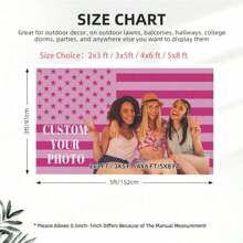 1pc Customizable Personalized Flag With Photos And Text, For Birthday, Wedding, Halloween, Christmas, Party, Father's/Mother's Day, Home Decor, Bedroom Aesthetics, Wall Art Lightweight Custom For Graduation, For Weddings, For Housewarming Tea Room, Bedroom, Living Room, Custom Tapestry, Custom Tapestry For Anniversaries, For Graduation, For Housewarming, For Weddings, For Birthdays Sofa, Bed, Car, Tea Room, Bedroom, Living Room