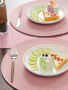 1/4/6 Pcs 15 Inch Round Woven PP Placemats, Washable Non-Slip Heat Resistant, Suitable For Home Dining Table Decor, Holiday Party, Wedding, Outdoor - Multicolor - View 6