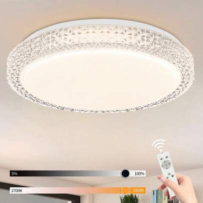 Lampă de tavan LED, lumină de tavan reglabilă cu telecomandă - lumină circulară pentru dormitor de 18W Ø30cm, lumină modernă pentru living cu design cer înstelat, lumină pentru bucătărie, iluminat de tavan pentru camera copiilor, iluminat pentru holul sufrageriei