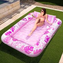 Sloosh-L/XL Inflatable Tanning Pool Lounge Float With Cup Holder, 70"X46"/85″ X 57″ Large Pool Floats Adult With Pillow, 4 In 1 Suntan Tub Raft Floatie, Sunbathing Bed Lounge Blow Up Ball Pit Party Gifts, Inflatable Sofa Pool, TikTokShopSummerTurnup - Purple - View 3